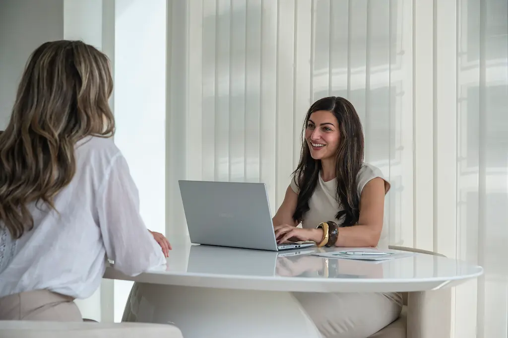 Image of the team in the office.